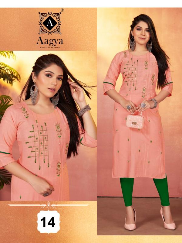 Aagya Kia Vol 2 Rayon Fancy Wear Designer Kurti Collection